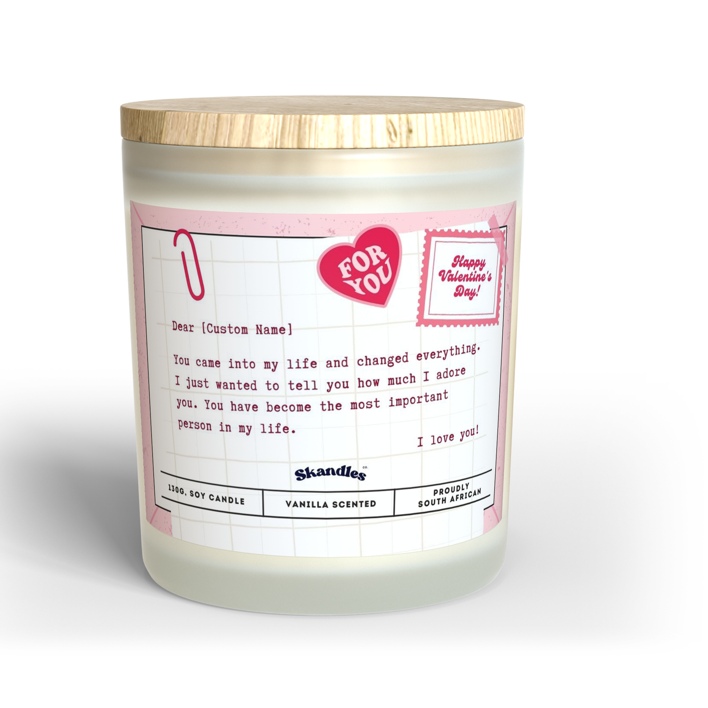 Custom Valentine's Candle