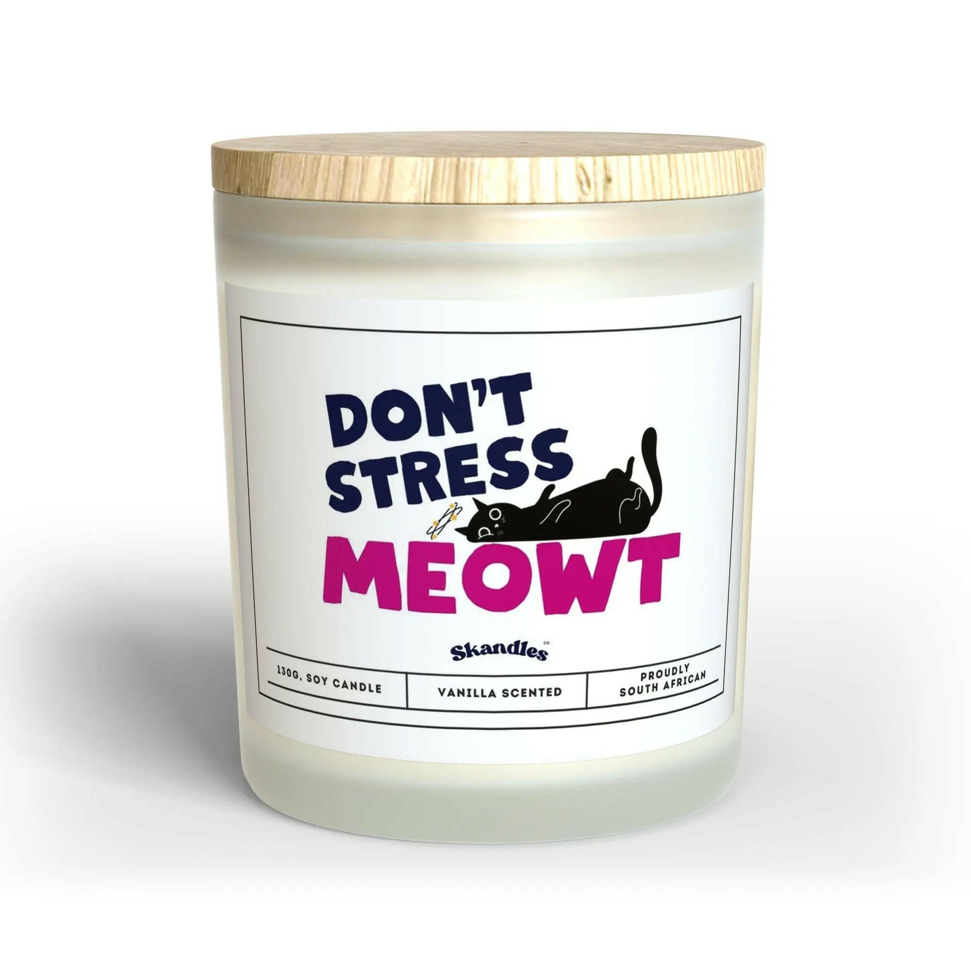 Don't Stress Meowt" Vanilla Scented Candle