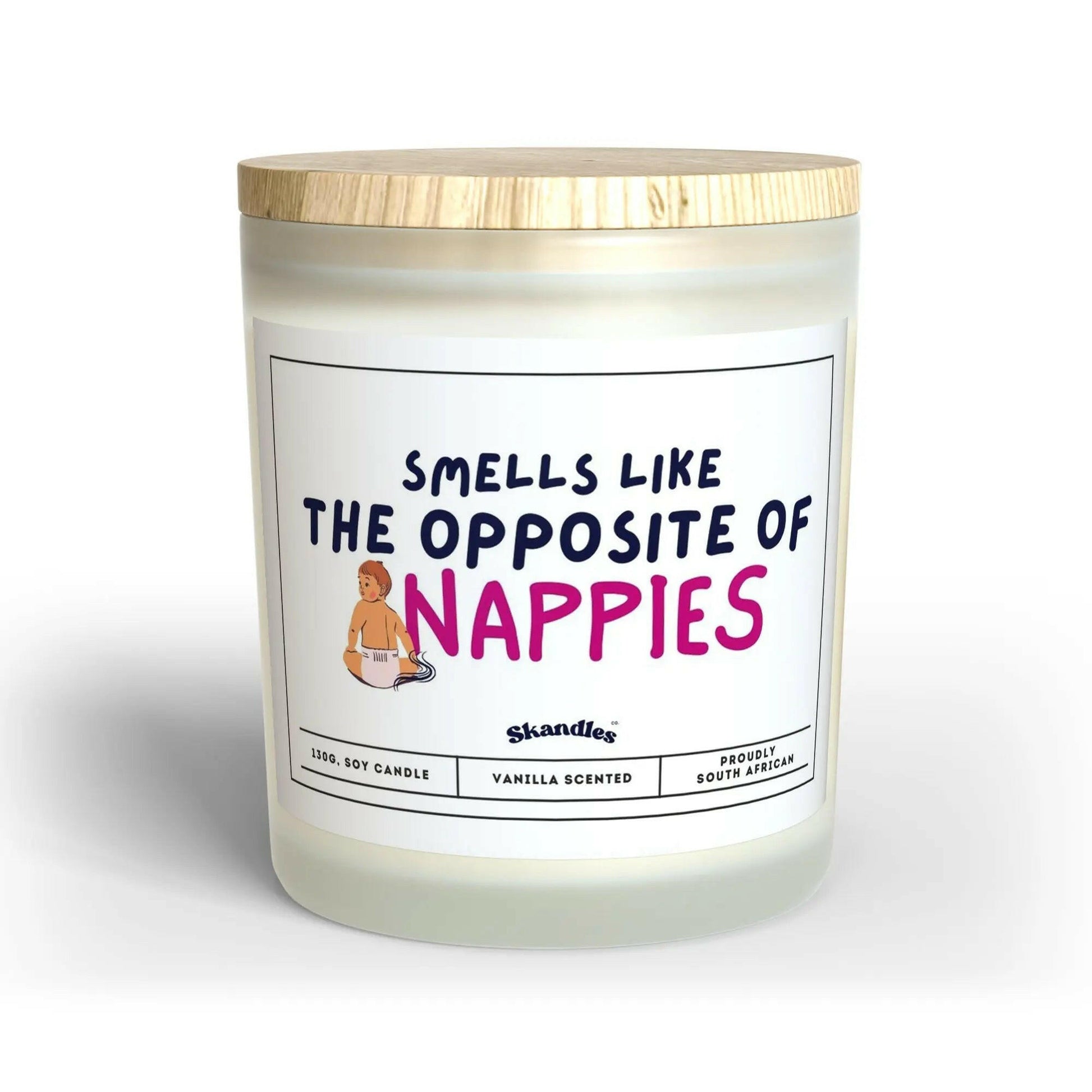 Opposite of Nappies Candle.