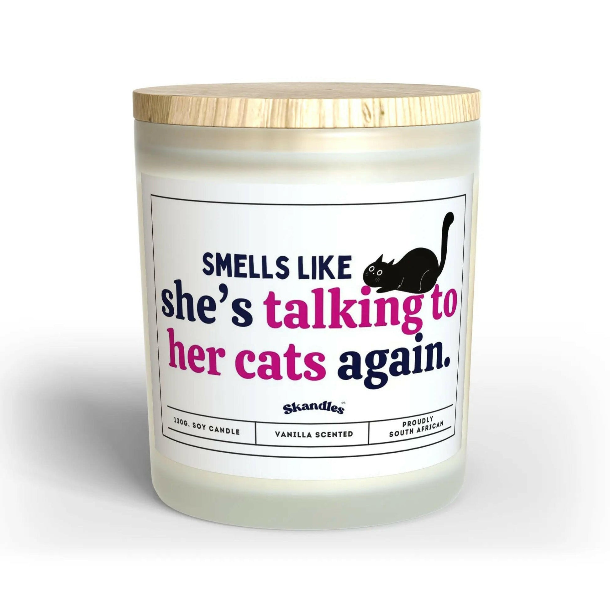 Talking To Her Cats Candle.