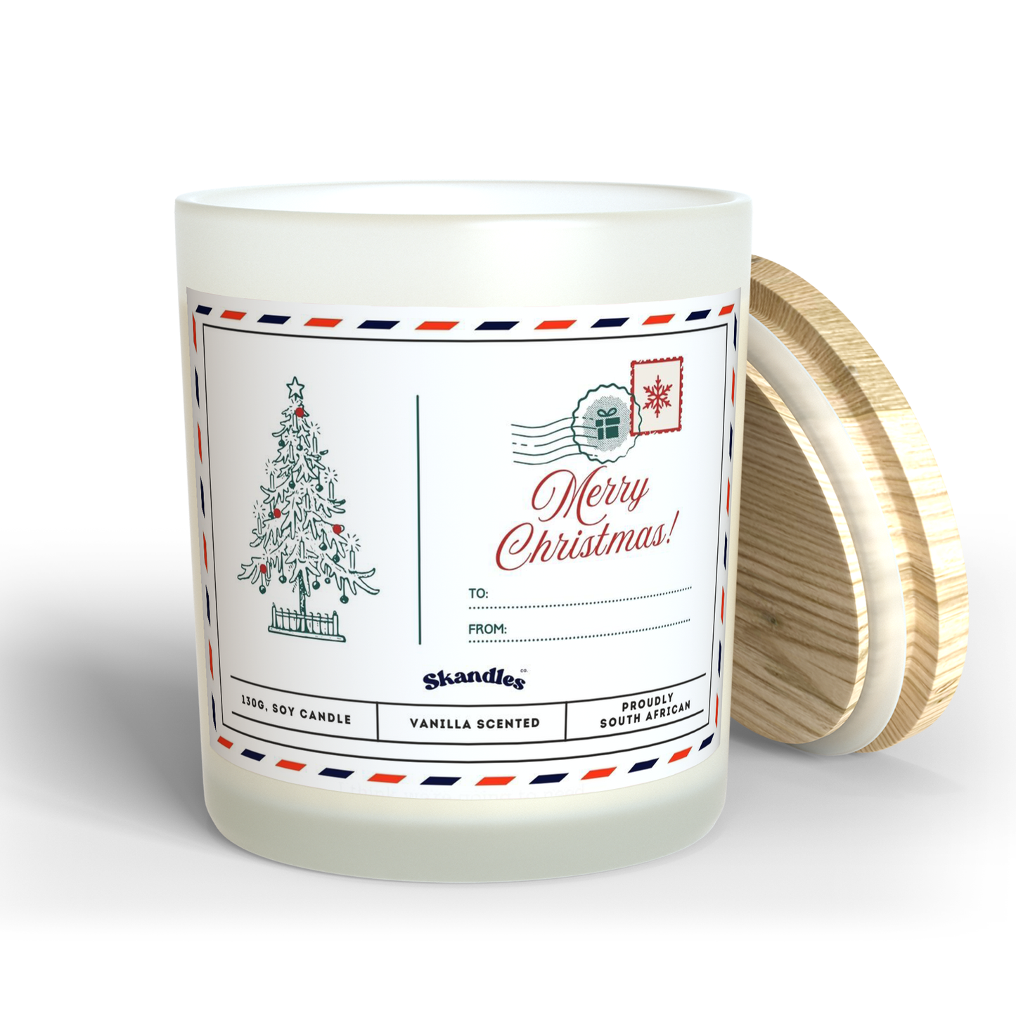 Christmas Postcard Candle – Quirky Holiday Gift 