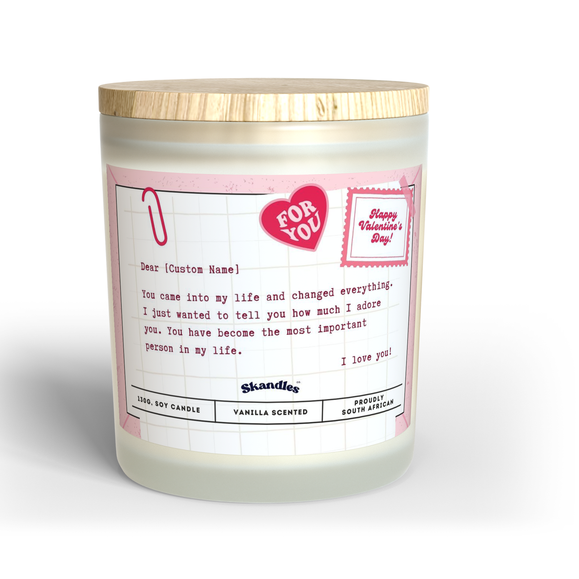 Custom Valentine's Candle 