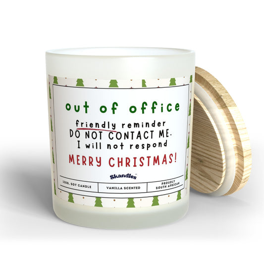 Out Of Office Christmas Candle - Skandles Co