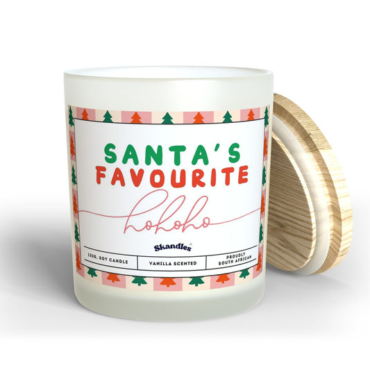 Santa's Favourite Ho Christmas Candle - Skandles Co